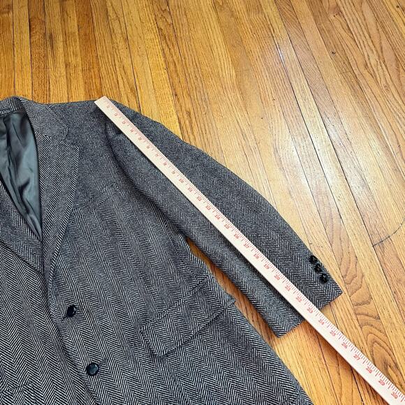 American Craftsman Blazer Mens 40 Herringbone Black Wool Sport Coat - Picture 13 of 13